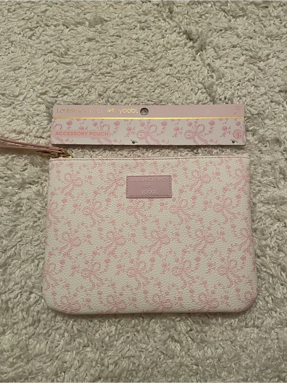 LoveShackFancy x Target Yoobi Coquette Bow Flat Zip Pencil Case NWT
